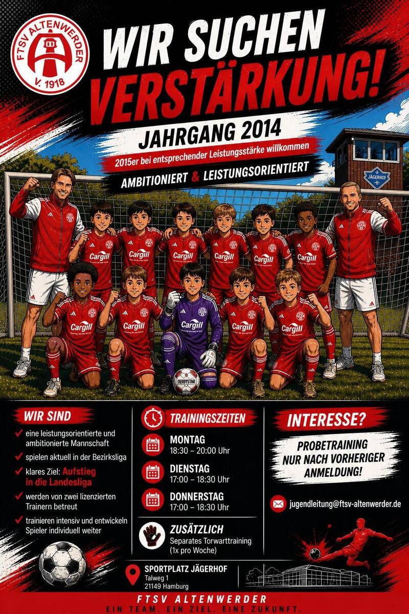 Wir suchen talentierte Spieler für die Oberliga!